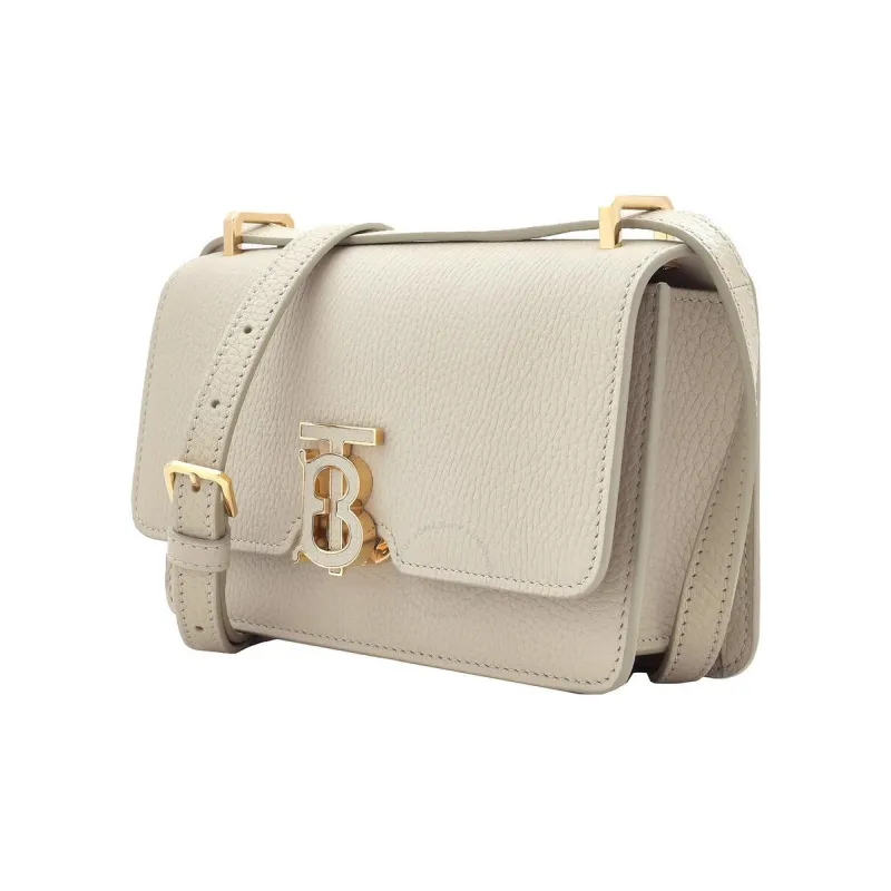 Burberry Leather Crossbody Bag, Shoulder Bag Women's Beige-1