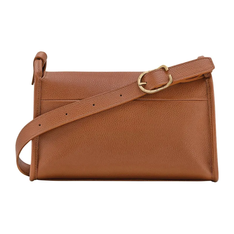 LONGCHAMP Le Foulonné Cow Leather Shoulder Bag Medium Size Women's Caramel-2