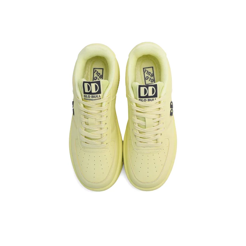 GLO BULL Air Force 1 Height Increasing Wear Resistant Breathable Slip Resistant Low Top Skateboard Shoes Unisex Lemon-3