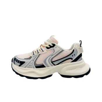 QIANJIN Breathable Low Top Chunky Sneakers Women's Light Pink