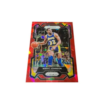 PANINI Lakers Magic Johnson True Red Crushed Ice Holographic Card Prizm Player Card Rare Card Sports Cards 1 Pc