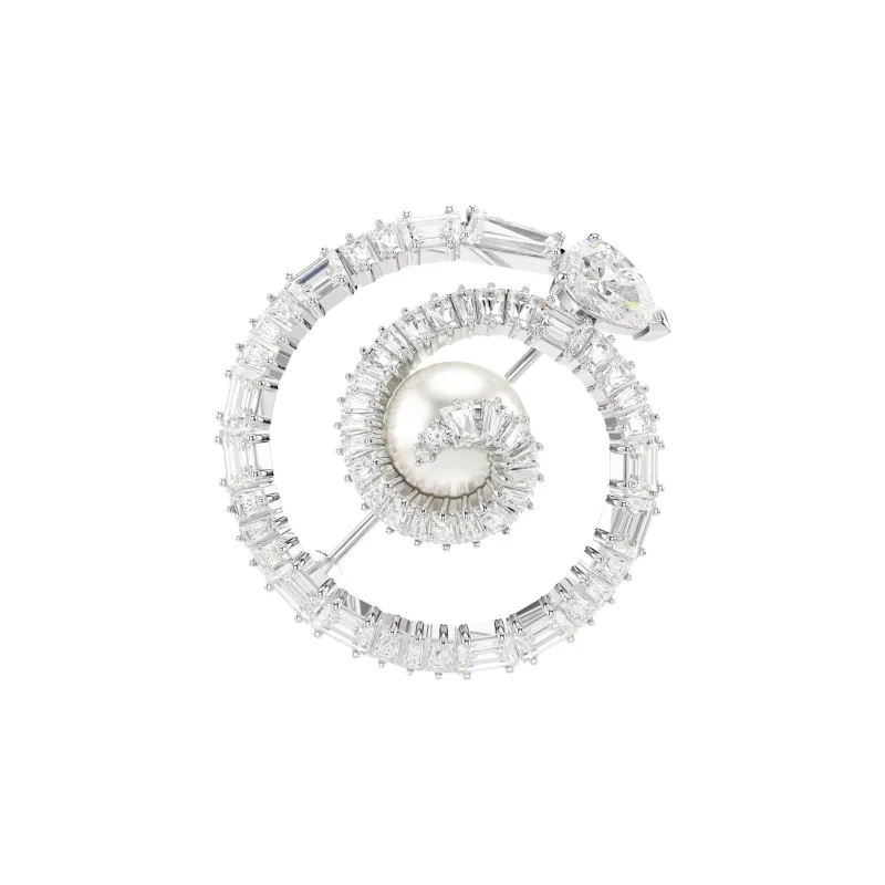 Swarovski Synthetic Cubic Zirconia Brooches Women's Silver-1