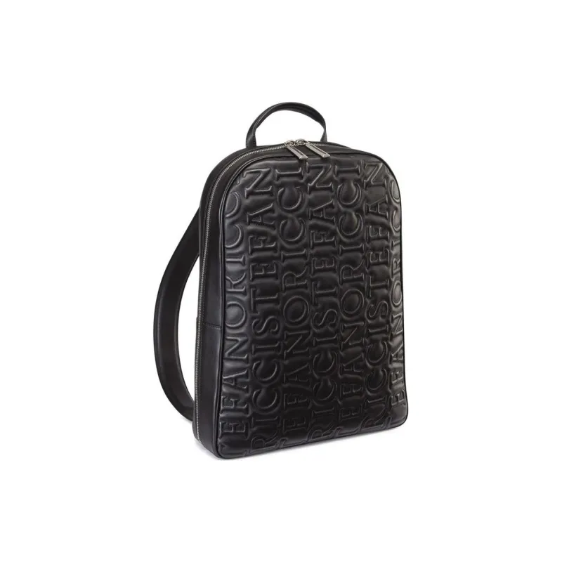STEFANO RICCI Cow Leather Backpack Men's Black-1