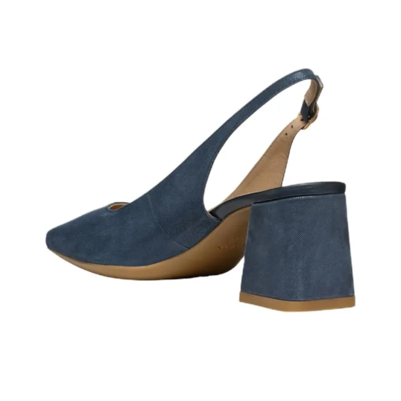 GEOX Giselda Chunky Heel High Heels 6.5cm Women's Blue-5