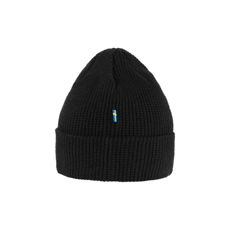Fjallraven Recycled Polyester Knitted Fabric Beanies Unisex Black-2