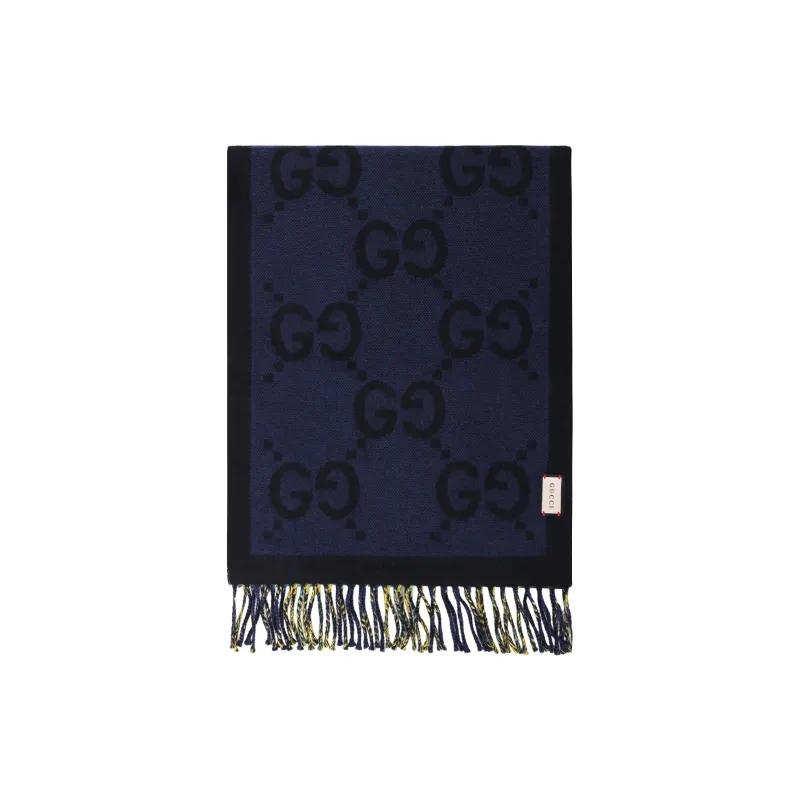 GUCCI Knit Scarves Men's Yellow/Black-1