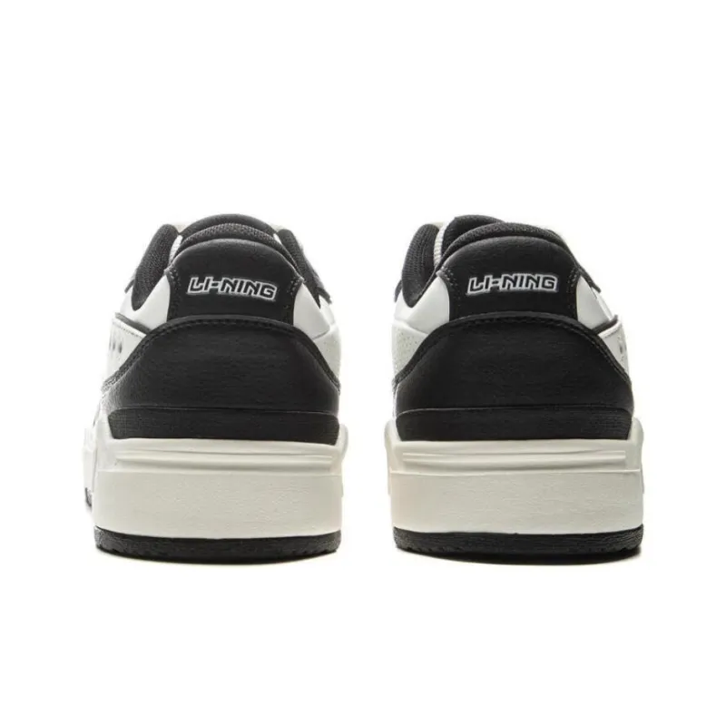 LiNing Common 80s Anti-Slip Wear-Resistant Low-Top Skateboard Shoes Men's White Black-3
