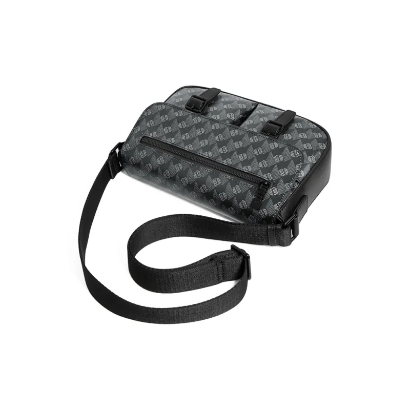 GUDI PVC Shoulder Bag Unisex Black-3