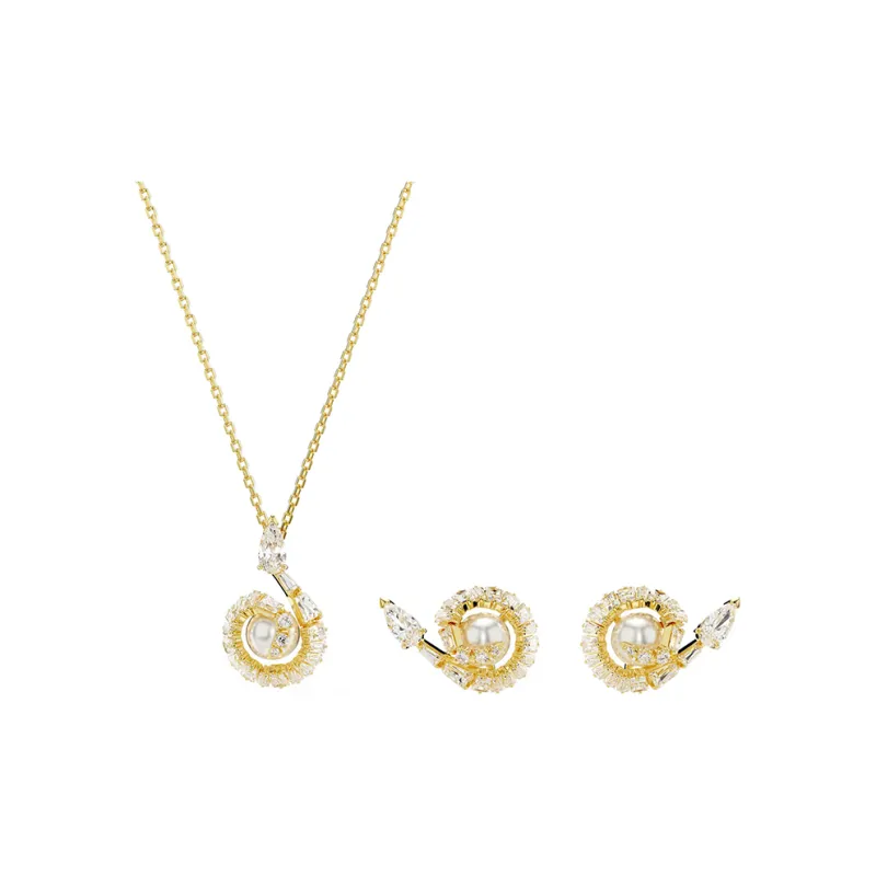 Swarovski SNAKE Synthetic Cubic Zirconia Necklaces Women's Gold-1