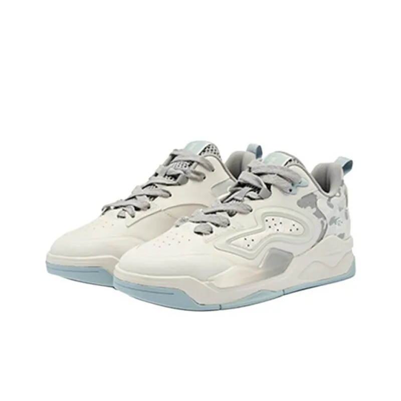 QIAODAN Dry Slip Resistant Cushioning Lightweight Low Top Skateboard Shoes Men's Gray-1