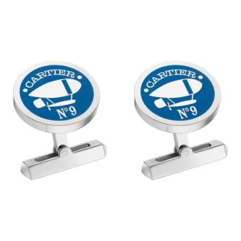 CARTIER Sterling Silver Cufflinks Unisex Blue
