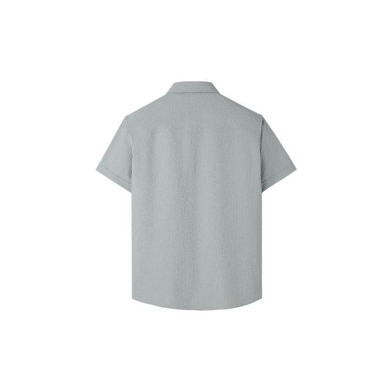 HLA Shirts Men Light Gray Plaid 46-1