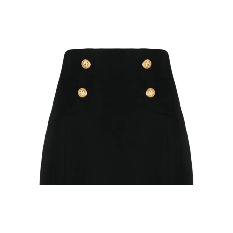 BALMAIN High waisted Wool Miniskirt-5