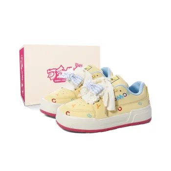 Lovely You Wear resistant And Lightweight Low Top Skateboard Shoes Women's Yellow