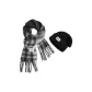 Gradient Black with Gray+Knitted Hat-Black