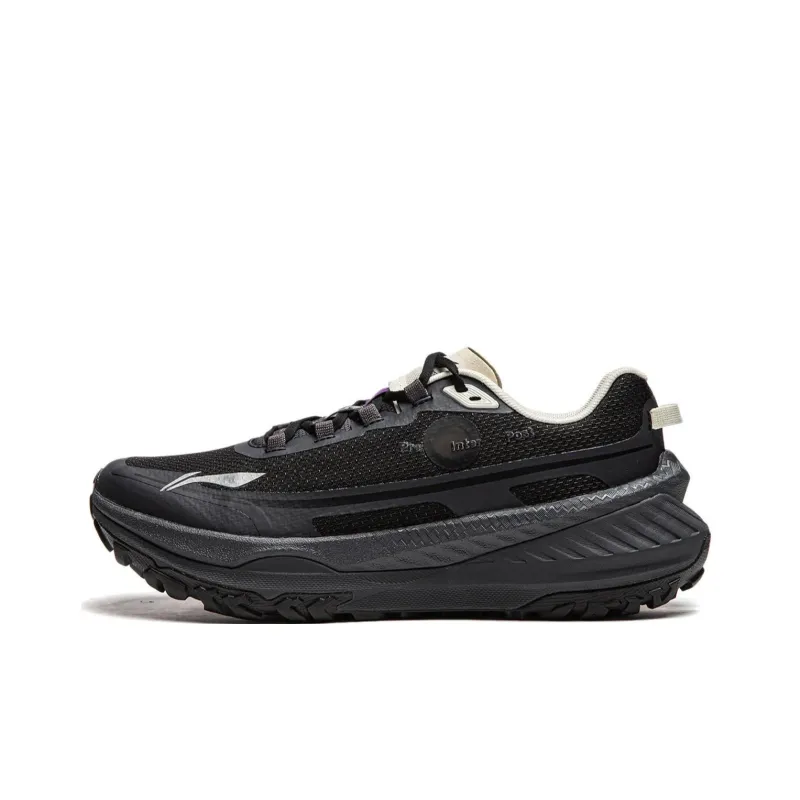 LiNing Dilu Abrasion Resistant Slip Resistant Low Top Trail Running Shoes Women's Black-0