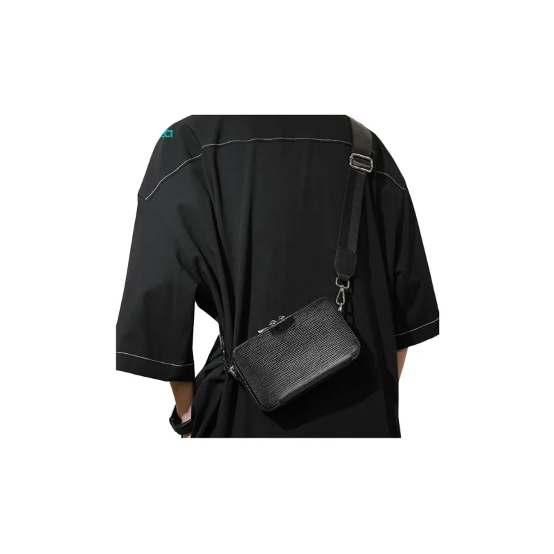 COTECi Epi Leather Crossbody Bag Unisex Black-2