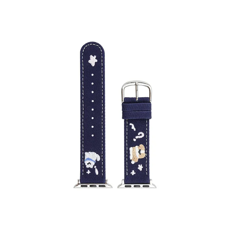 Warbler Dew Watch Band Apple Compatibility Denim Material-5