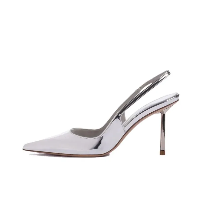Le Silla Bella 80mm Metallic Slingback Pumps-0