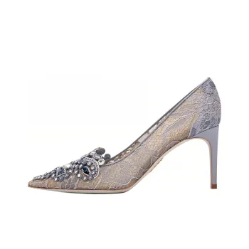 René Caovilla 70mm Crystal-embellished Lace Pumps
