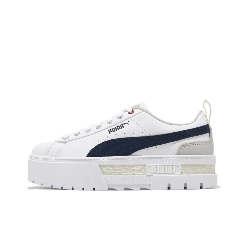 PUMA Mayze Wear resistant And Lightweight Low Top Skateboard Shoes Women's White-0