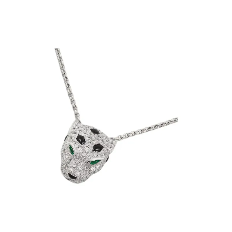 CARTIER Onyx Necklaces Women's Silver-1