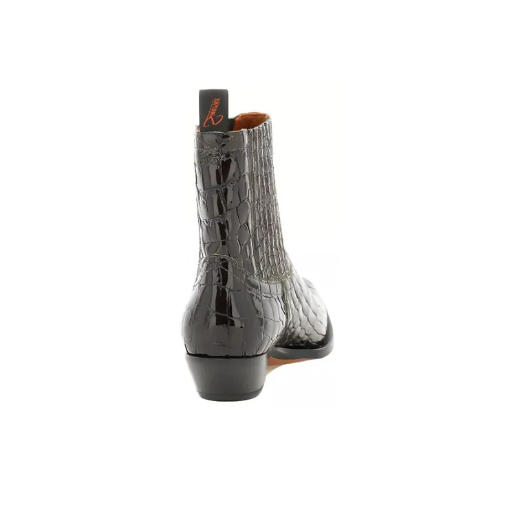 SONORA BOOTS Patent Crocodile embossed Boots Women's-3