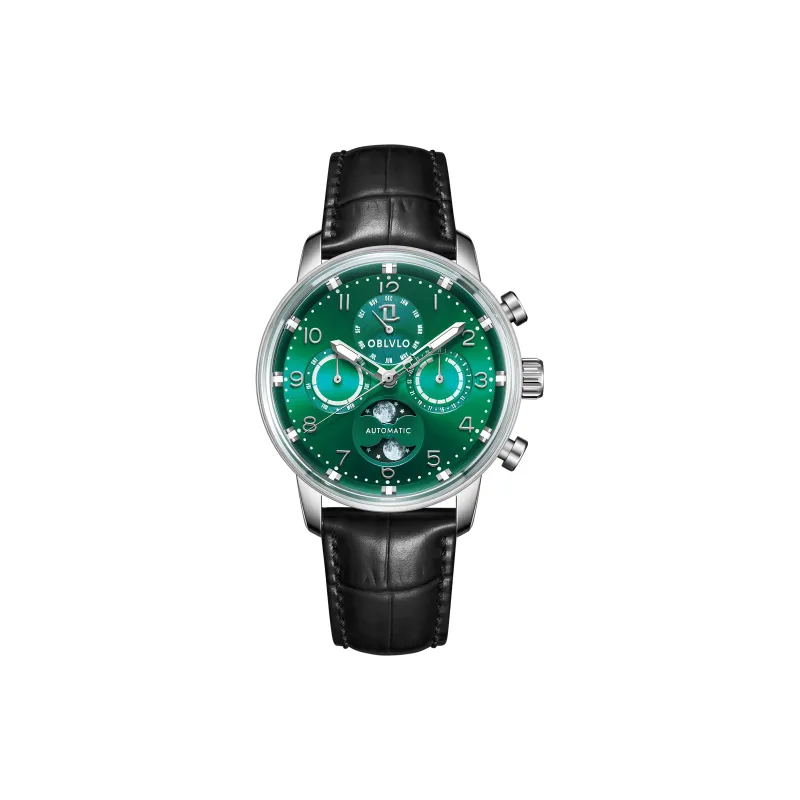 OBLVLO High End Business Casual Mechanical Movement Watch Men's Watches Black Dial-4