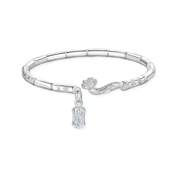 ZHONGLING 999 Fine Silver Sterling Silver Bracelets Women's