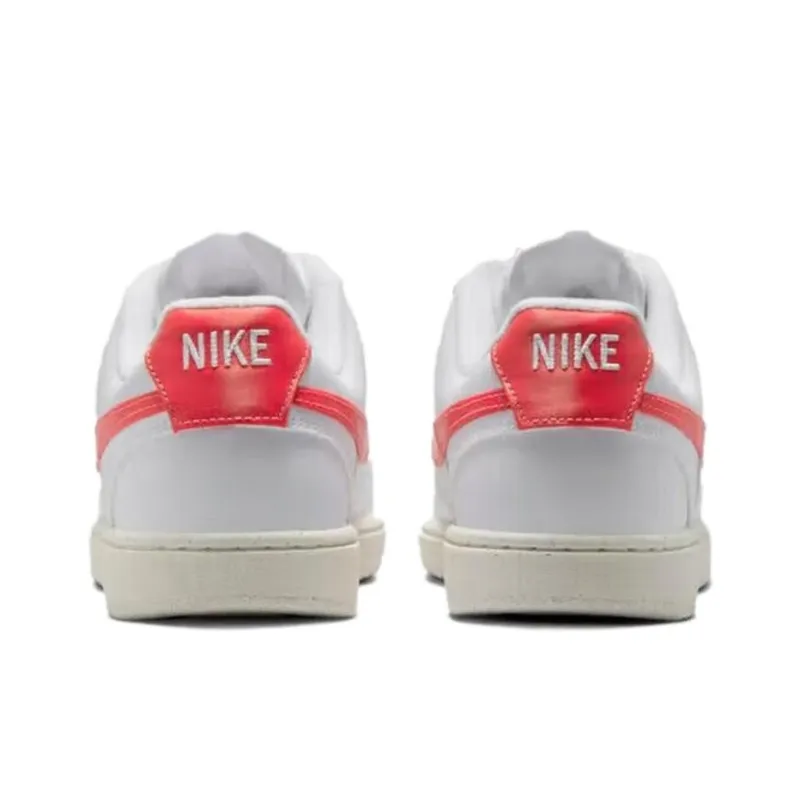 Nike Court Vision Anti Slip Wear Resistant Low Top Skateboard Shoes Women's White Red-3