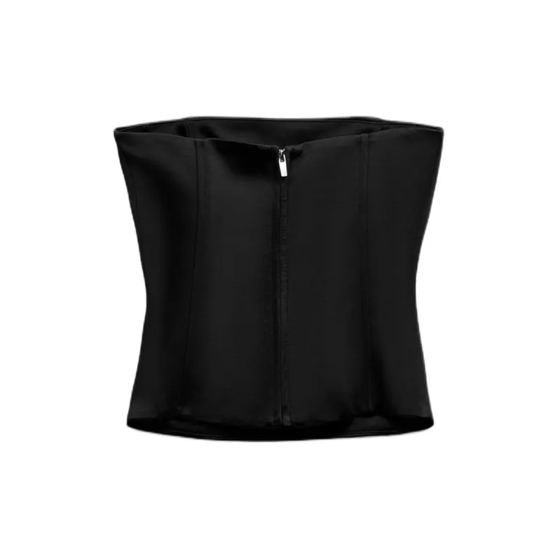ZARA Trf Strapless Top Women's Black-1