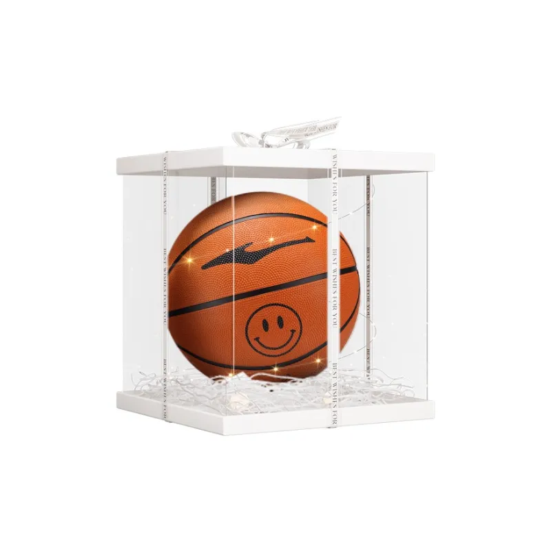 Erke Smiley Face Collection Rubber Basketball Brown Size 7.5 Training Competition Unisex-6