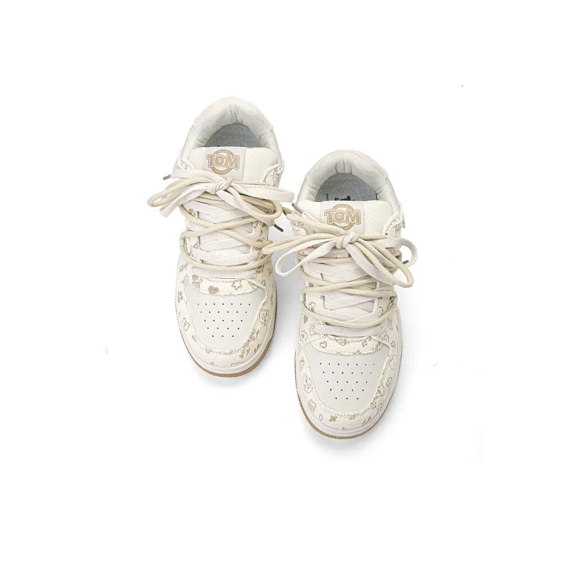 TALKING TOM Low-Top Skateboard Shoes Unisex Pearl Rice-2