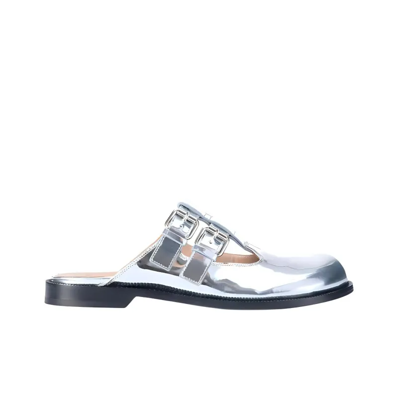 LOEWE Campo Closed Toe Slippers Women's Silver-1