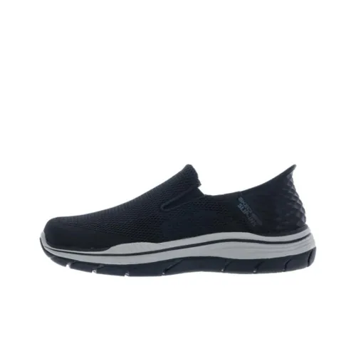 Skechers Expected Wear-resistant And Lightweight Low-Top Casual Shoes Men's Black
