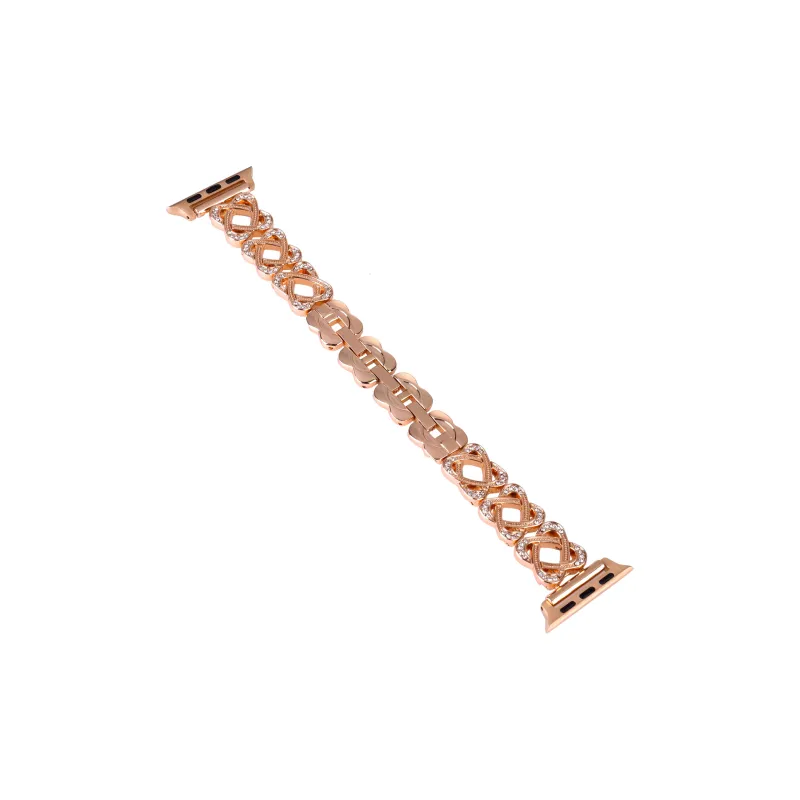 AOMN B 371 Double Ring Rhinestone Embellished Strap Compatible Apple Watch Apple Watch 6/7/8 SE-5