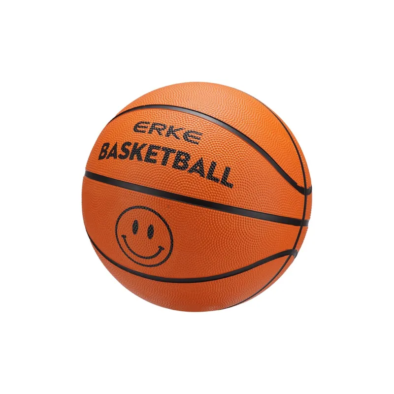 Erke Smiley Face Collection Rubber Basketball Brown Size 7.5 Training Competition Unisex-3