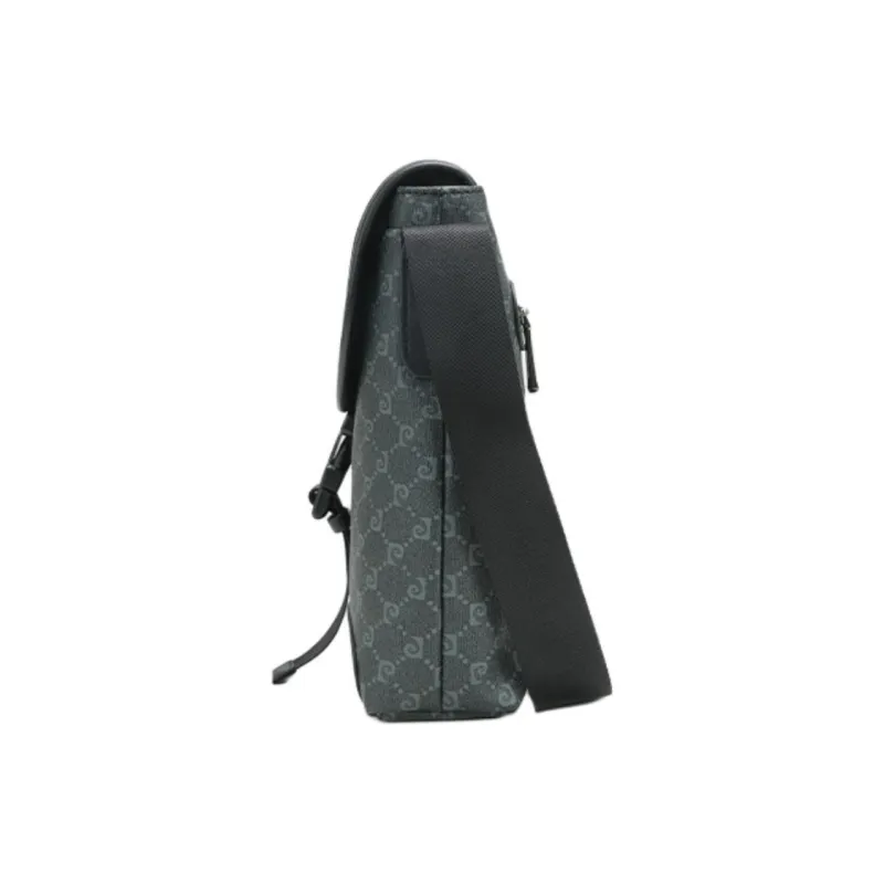 PIERRE CARDIN PVC Crossbody Bag, Shoulder Bag Regular Men's Black Gray-3