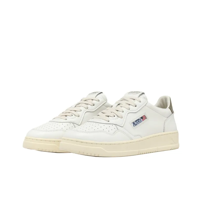 AUTRY Medalist Leather Low White Covert Green-2