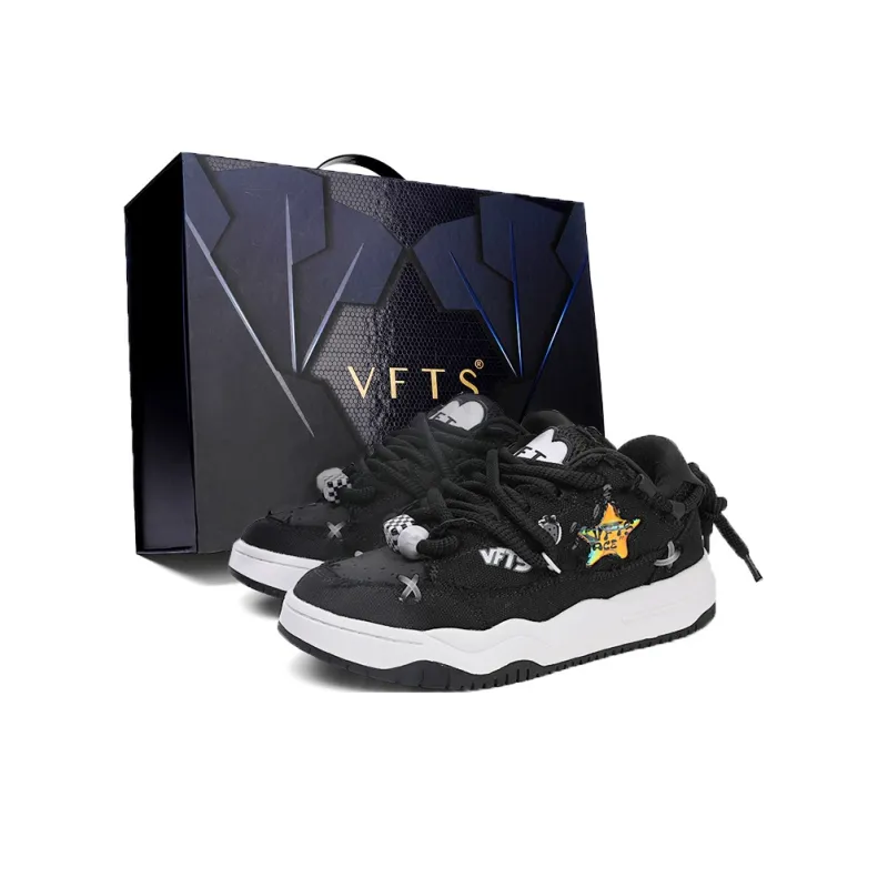VFTS Slip Resistant Cushioning Abrasion Resistant Low Top Skateboard Shoes Unisex-16