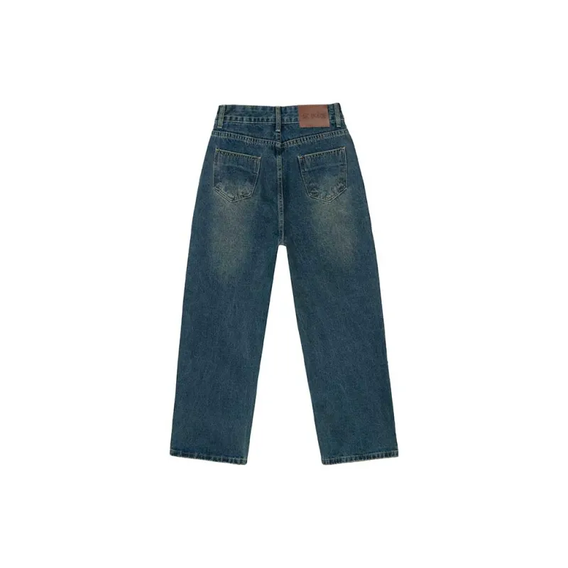 FAWENXIANGZI Jeans Women's Vintage Blue-1