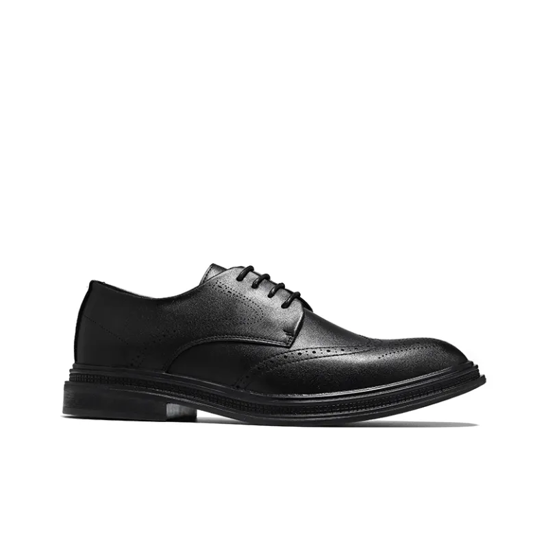 XIAOTOULANG Dress Shoes Men Low Top Black/Brown-1