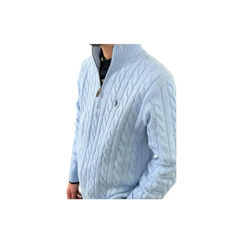 Polo Ralph Lauren Cable Knit Sweater Sweater Men's Blue-4