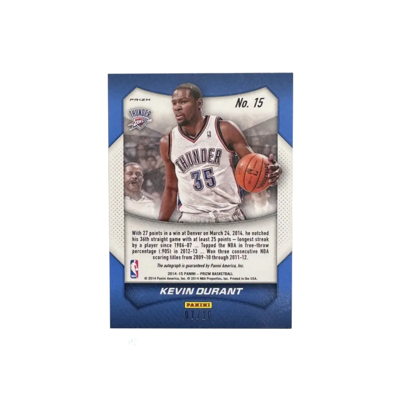 PANINI 2014 15 Prizm KD Gold Refractor 10 Parallel Same Back Signature Card Holographic Card Sports Cards 1 Pc-1