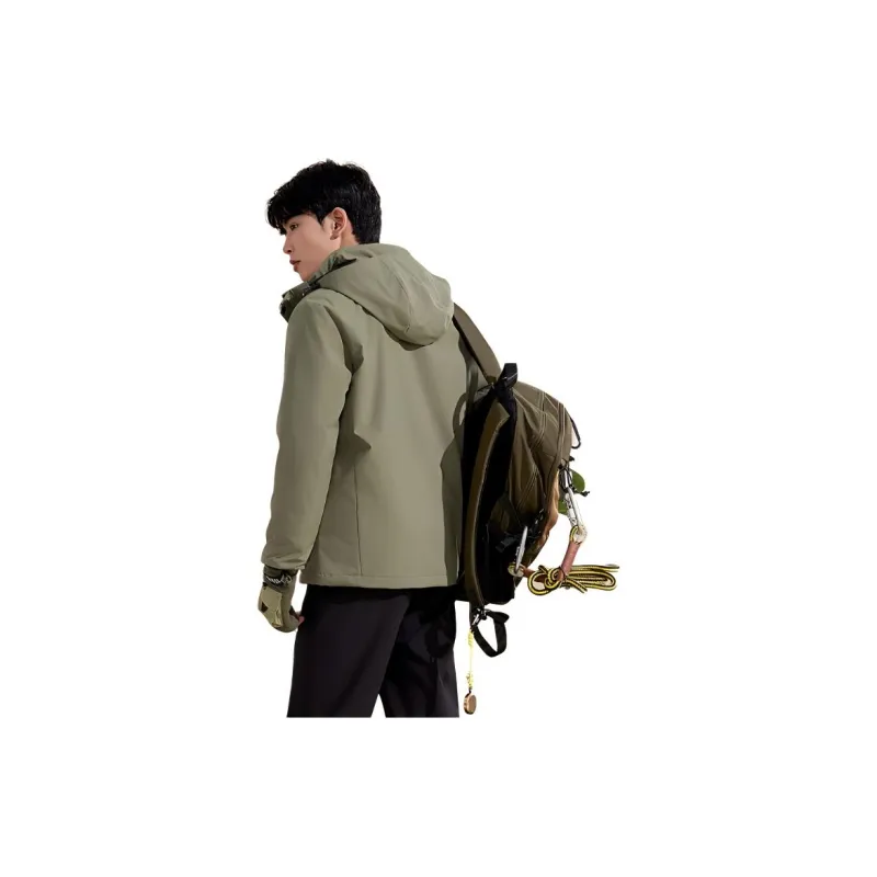 QIAODAN Trench Coat Men's Glass Wide Green-2