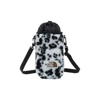 THE NORTH FACE Polar Fleece Sherpa Water Bottle Bag, Shoulder Bag, Crossbody Bag Mini Unisex Black White Leopard Print