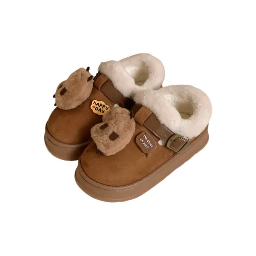 SHIGUDE Cotton Slippers Women's Brown