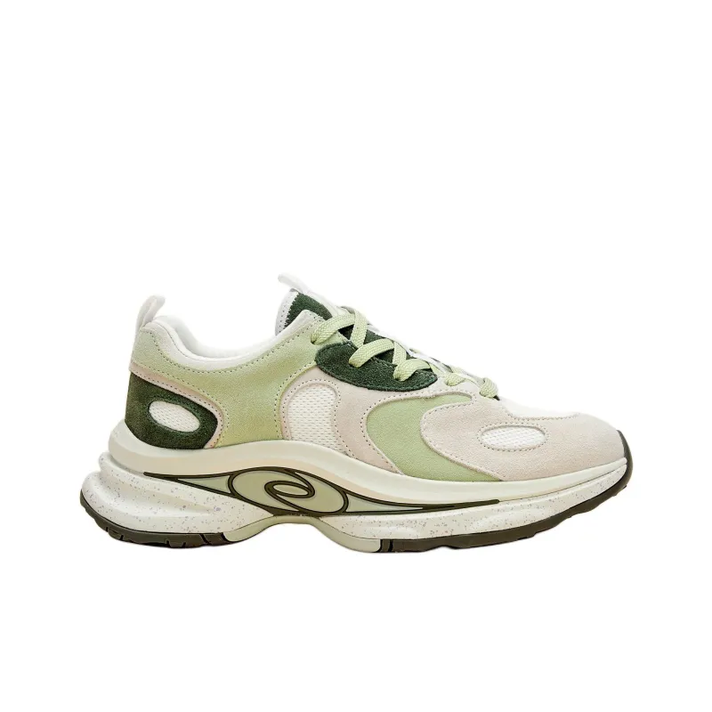 WO DELAY Low Top Chunky Sneakers Unisex Sprout Green-1