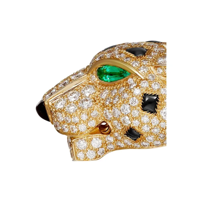 CARTIER 18K Gold Emerald Onyx Diamond Bangles Women's Gold-2