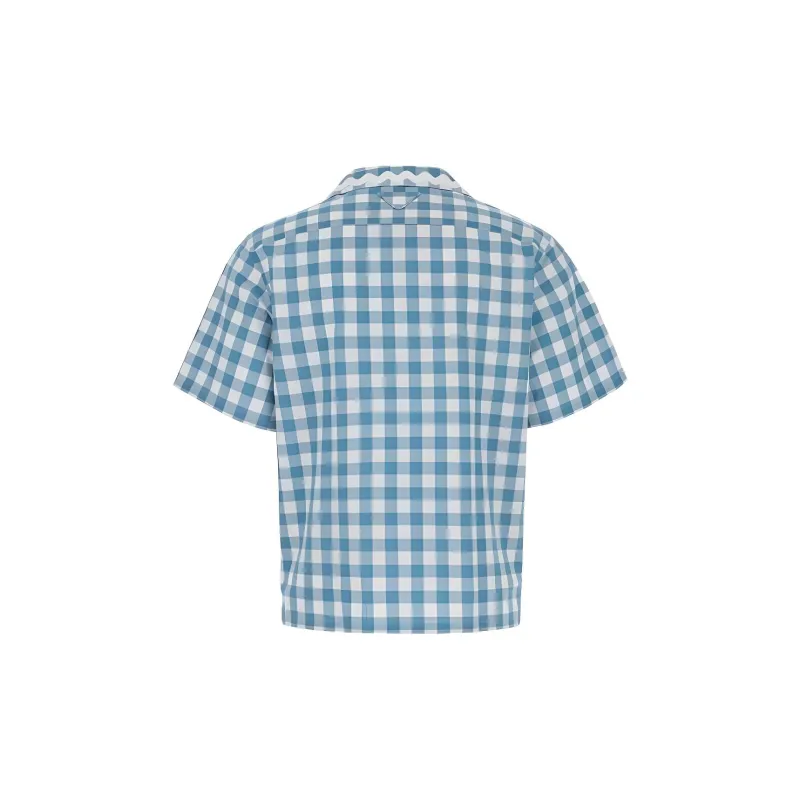 PRADA Check Pattern Short Sleeved Shirt-1
